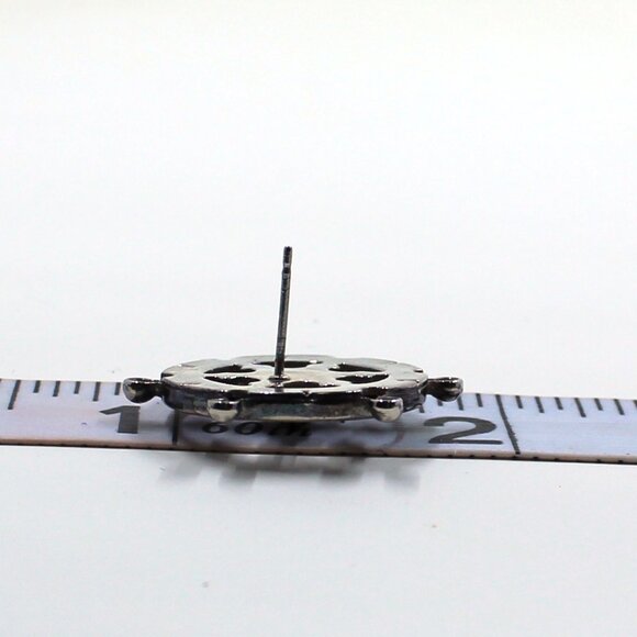 Unbranded Silver Tone Nautical Ship's Wheel Push Back Pierced Earrings - Picture 9 of 11